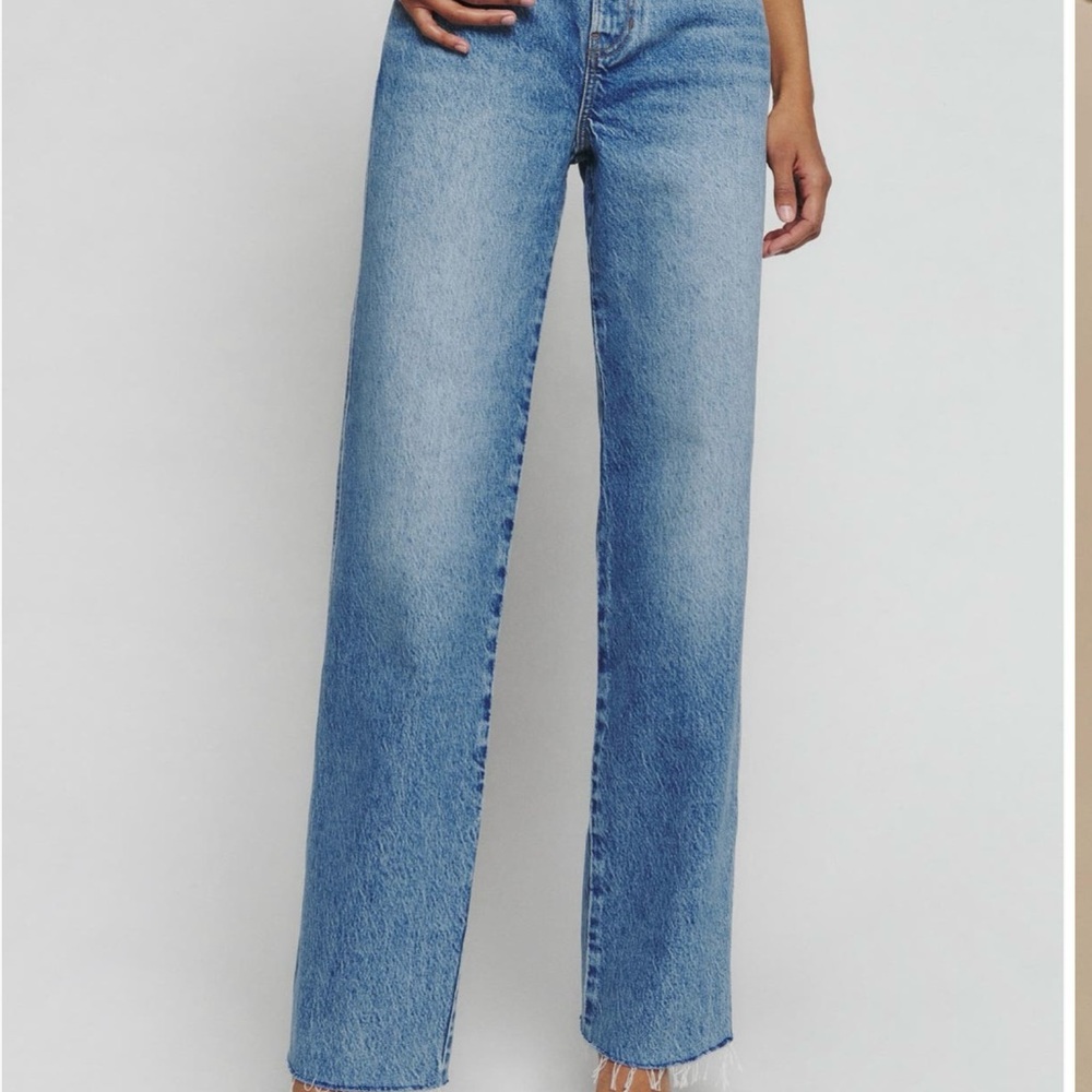 Reformation Light Blue Straight Leg Jeans